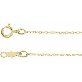 14K Yellow .75 mm Rope 14" Chain