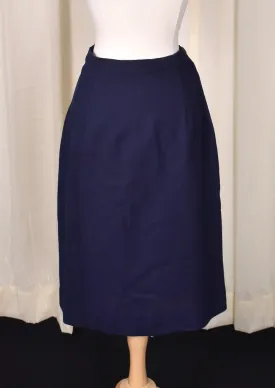 1950s Vintage Plain Navy Pencil Skirt