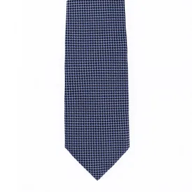 3D WEAVE OF LIGHT & DARK BLUE  DOT SILK ZEGNA TIE