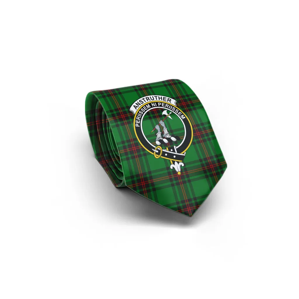 Anstruther Tartan Classic Necktie with Family Crest