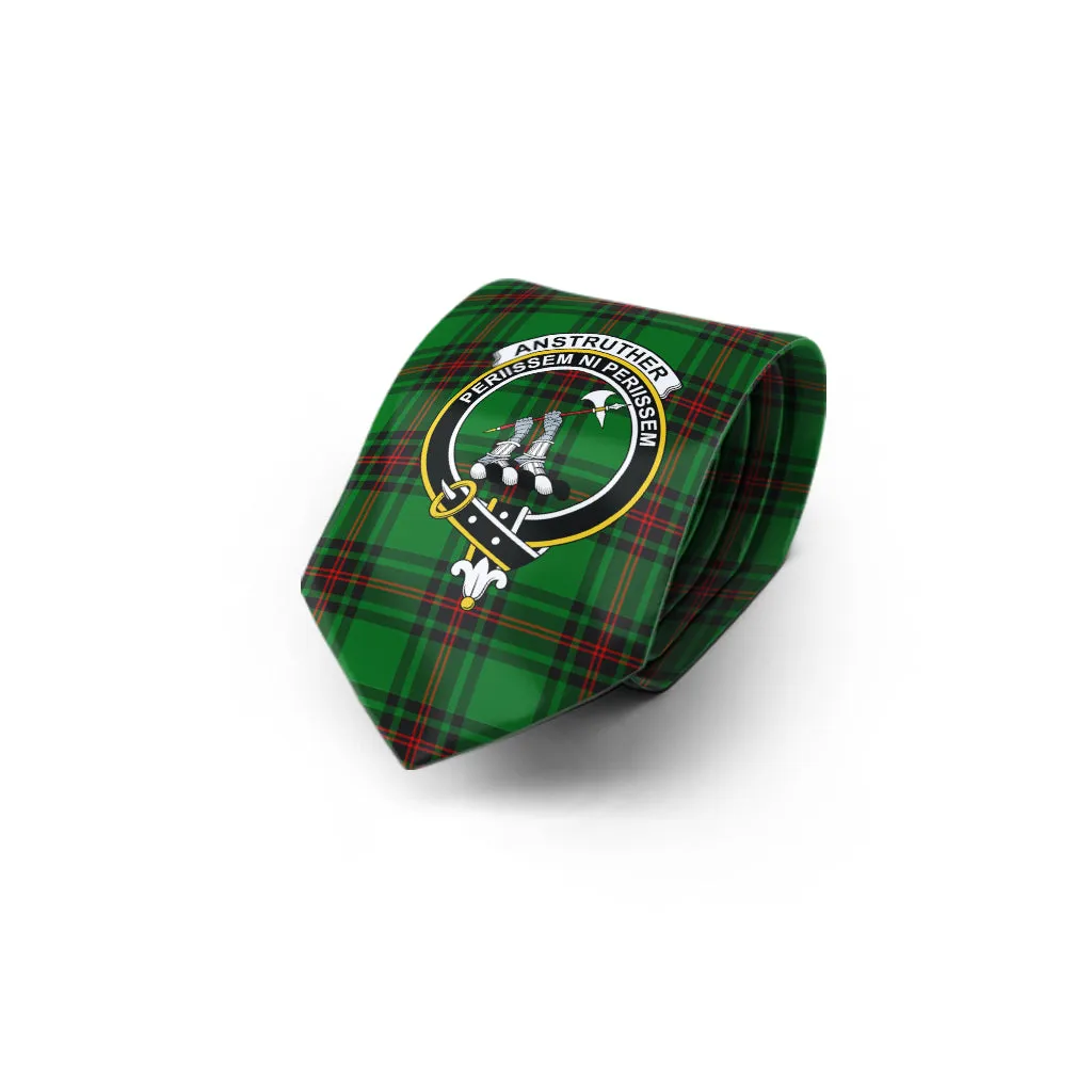 Anstruther Tartan Classic Necktie with Family Crest