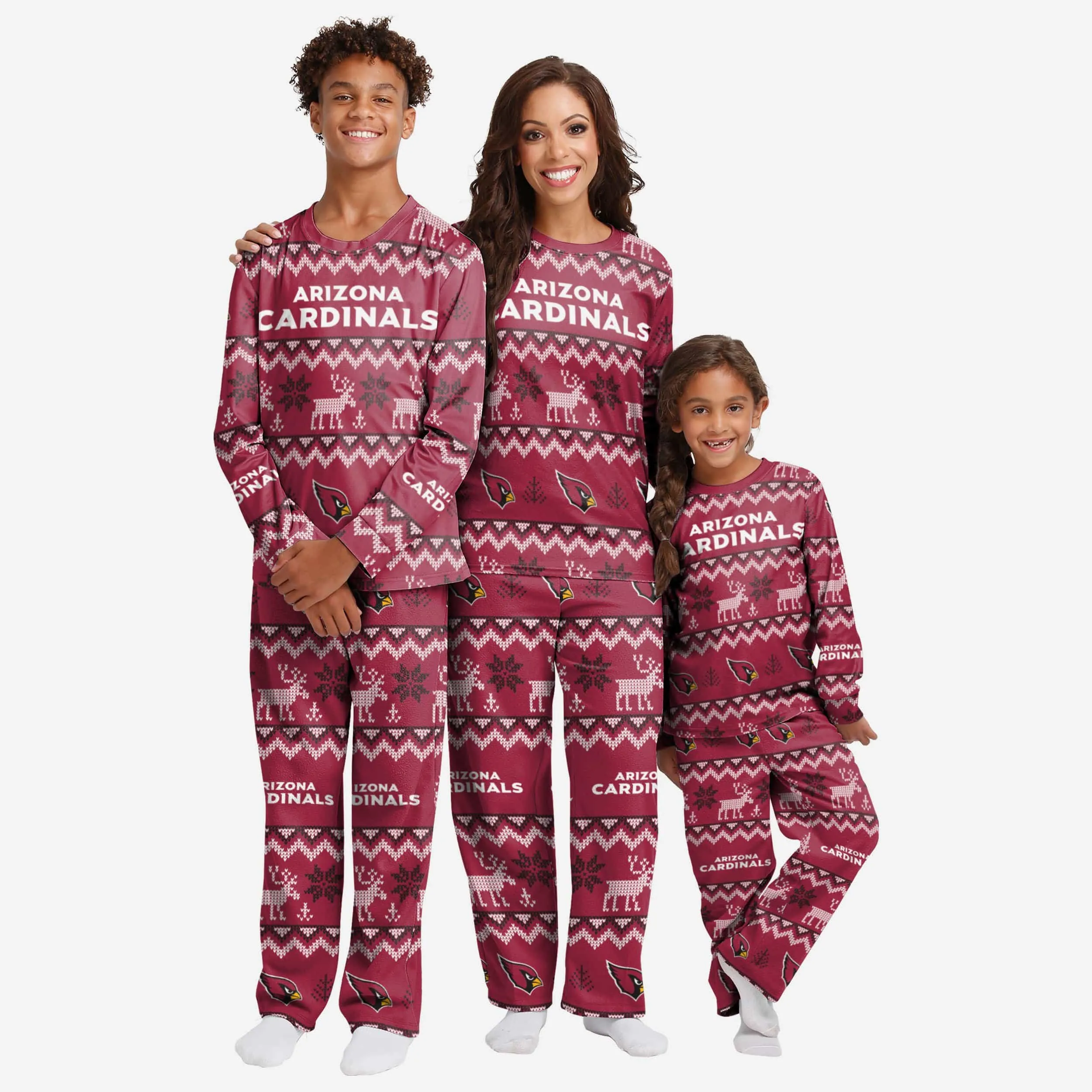 Arizona Cardinals Youth Ugly Pattern Family Holiday Pajamas