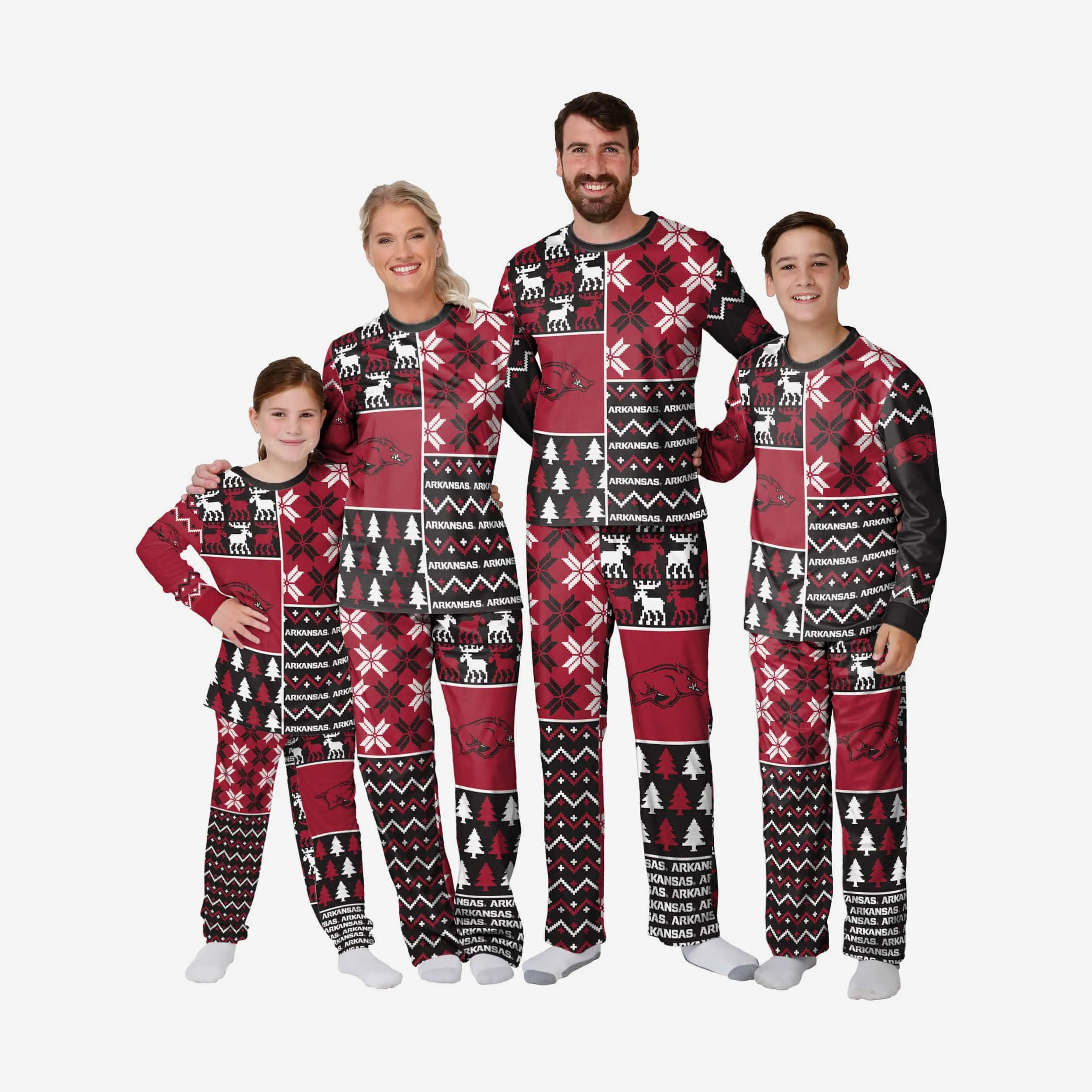 Arkansas Razorbacks Infant Busy Block Family Holiday Pajamas