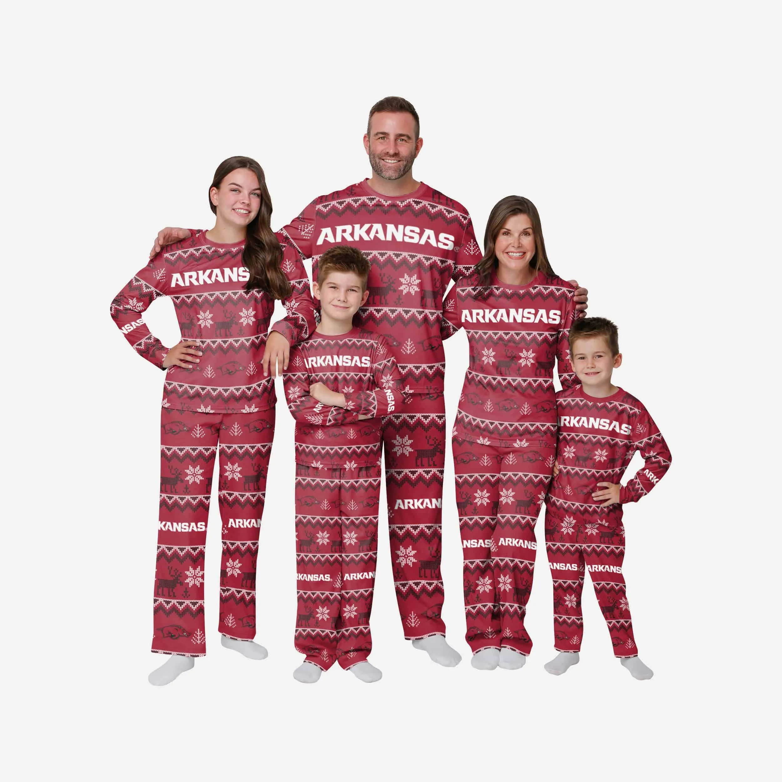 Arkansas Razorbacks Mens Ugly Pattern Family Holiday Pajamas