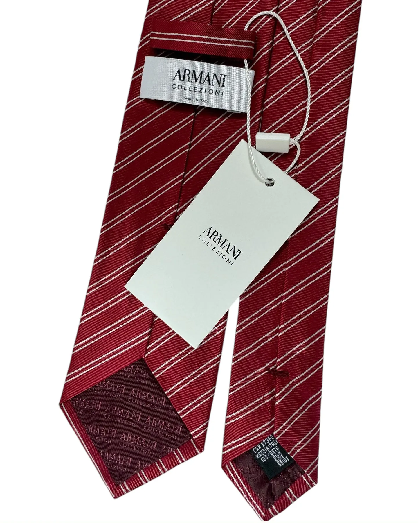 Armani Silk Tie Red Stripes