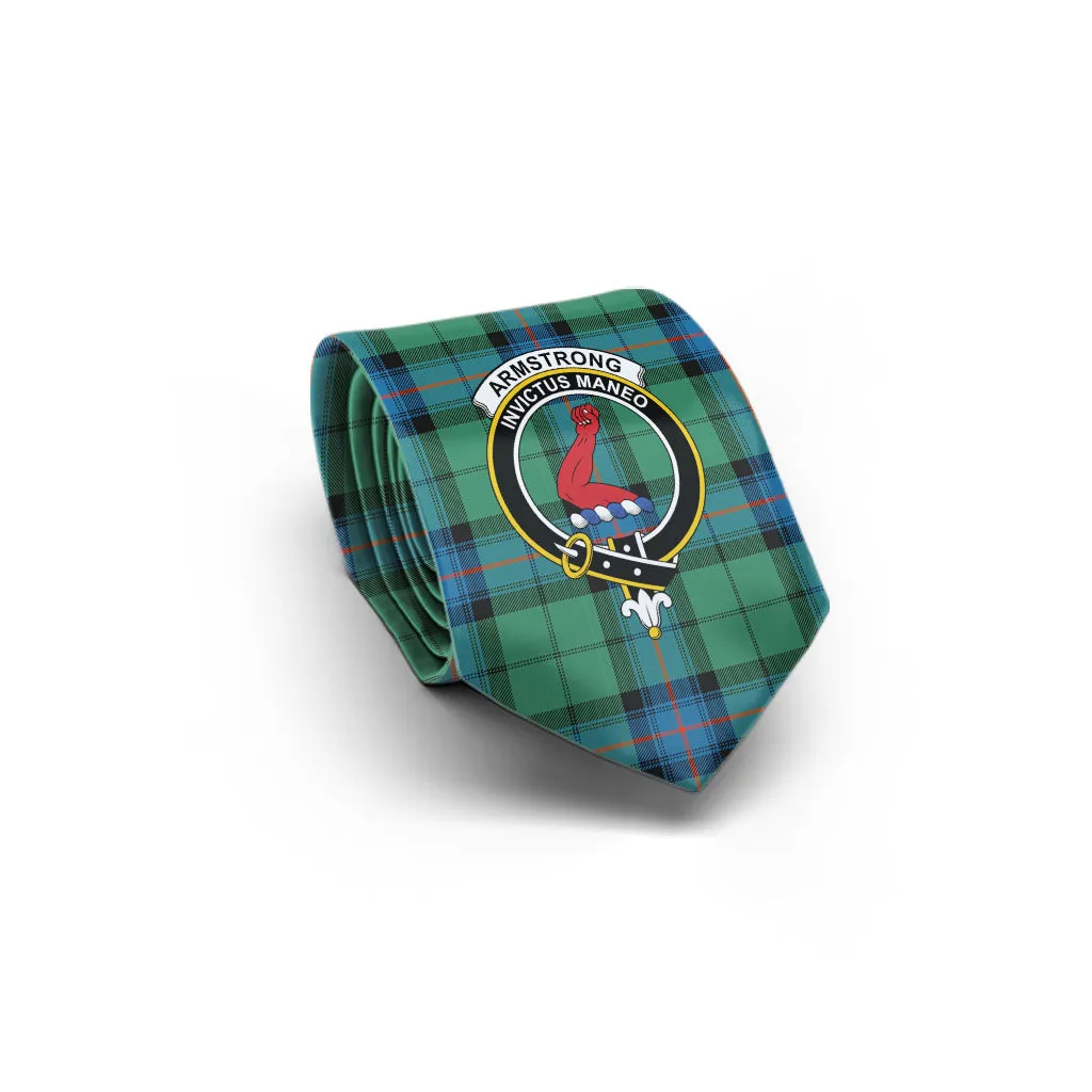 Armstrong Ancient Tartan Classic Necktie with Family Crest