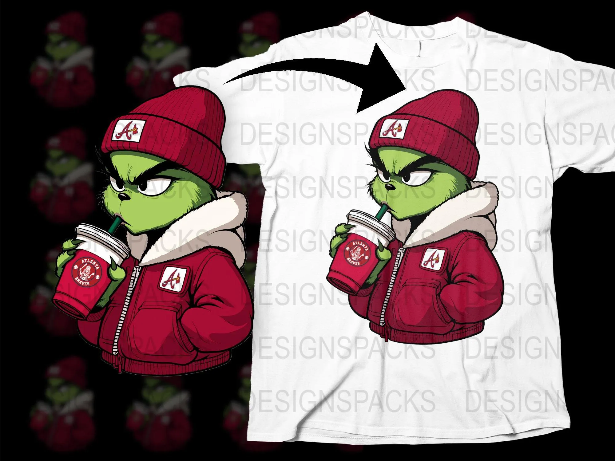 Atlanta Braves Cool Character in Jacket Png Digital Download