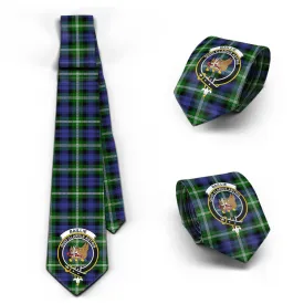 Baillie (Bailey) Tartan Classic Necktie with Family Crest