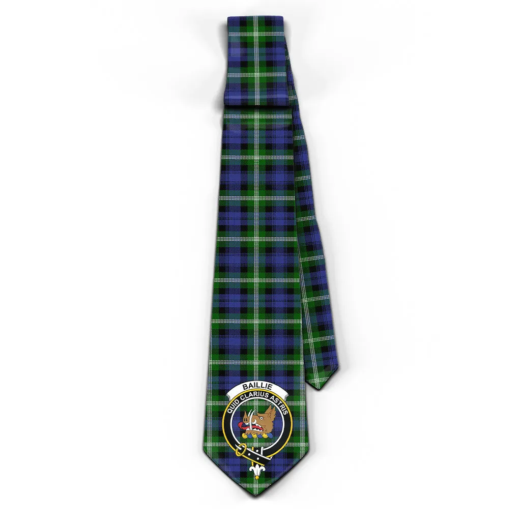 Baillie (Bailey) Tartan Classic Necktie with Family Crest