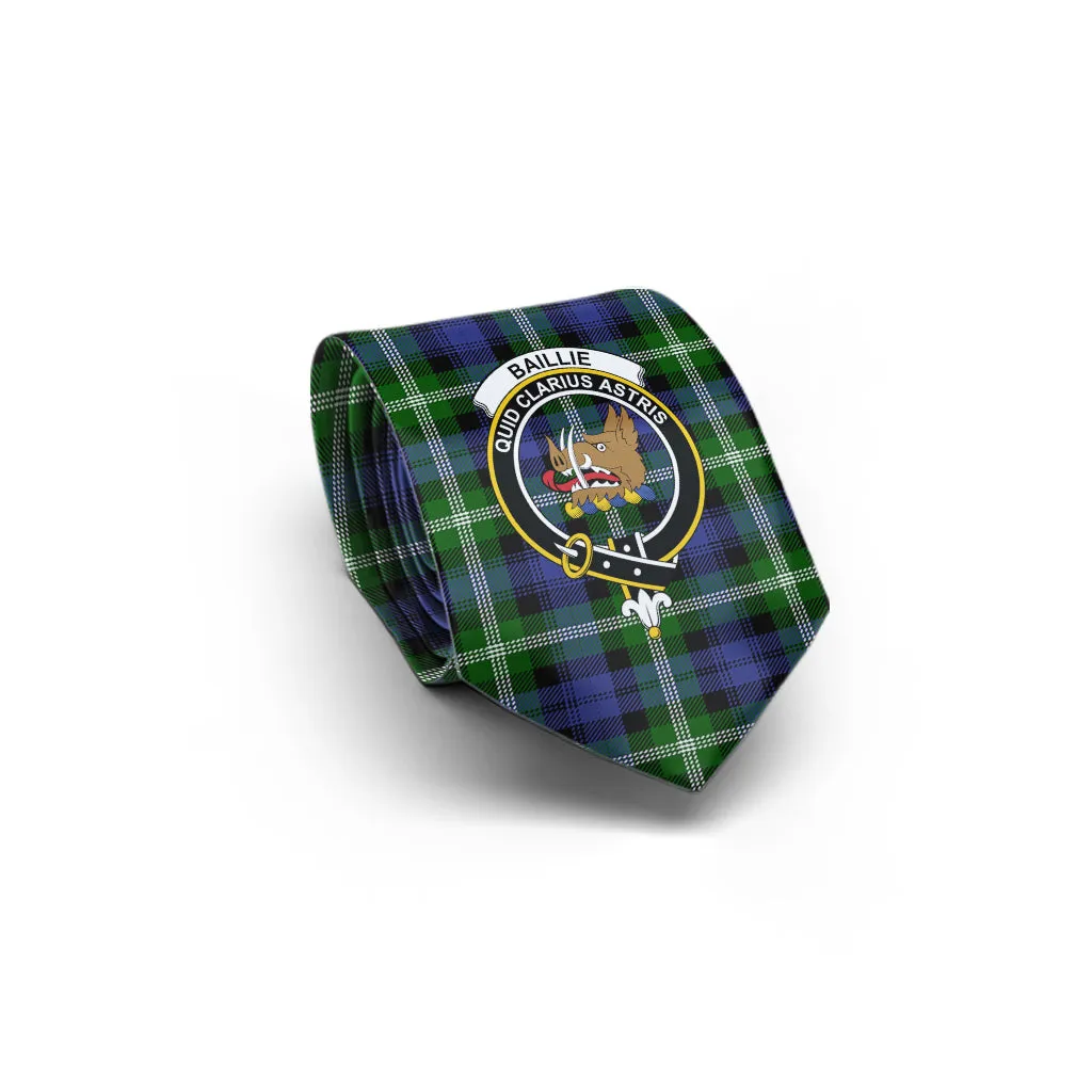 Baillie (Bailey) Tartan Classic Necktie with Family Crest