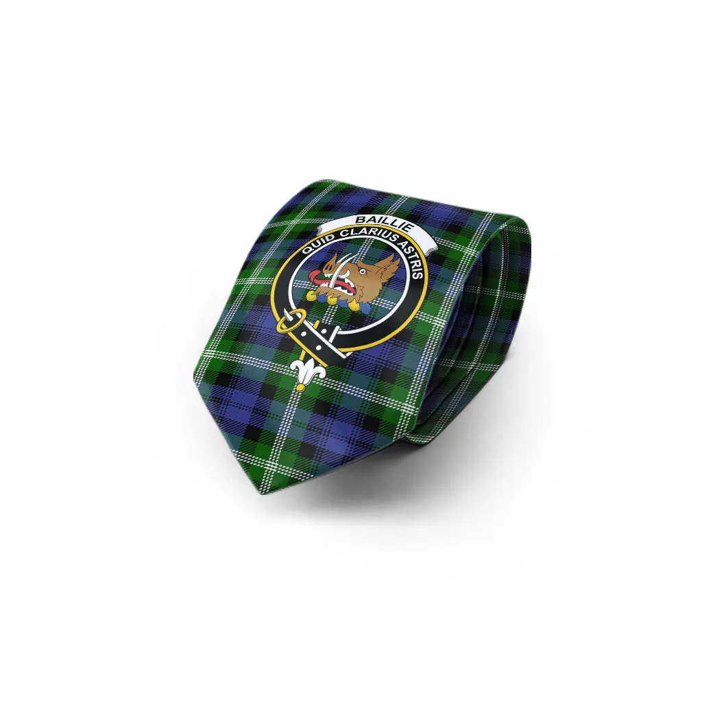 Baillie (Bailey) Tartan Classic Necktie with Family Crest