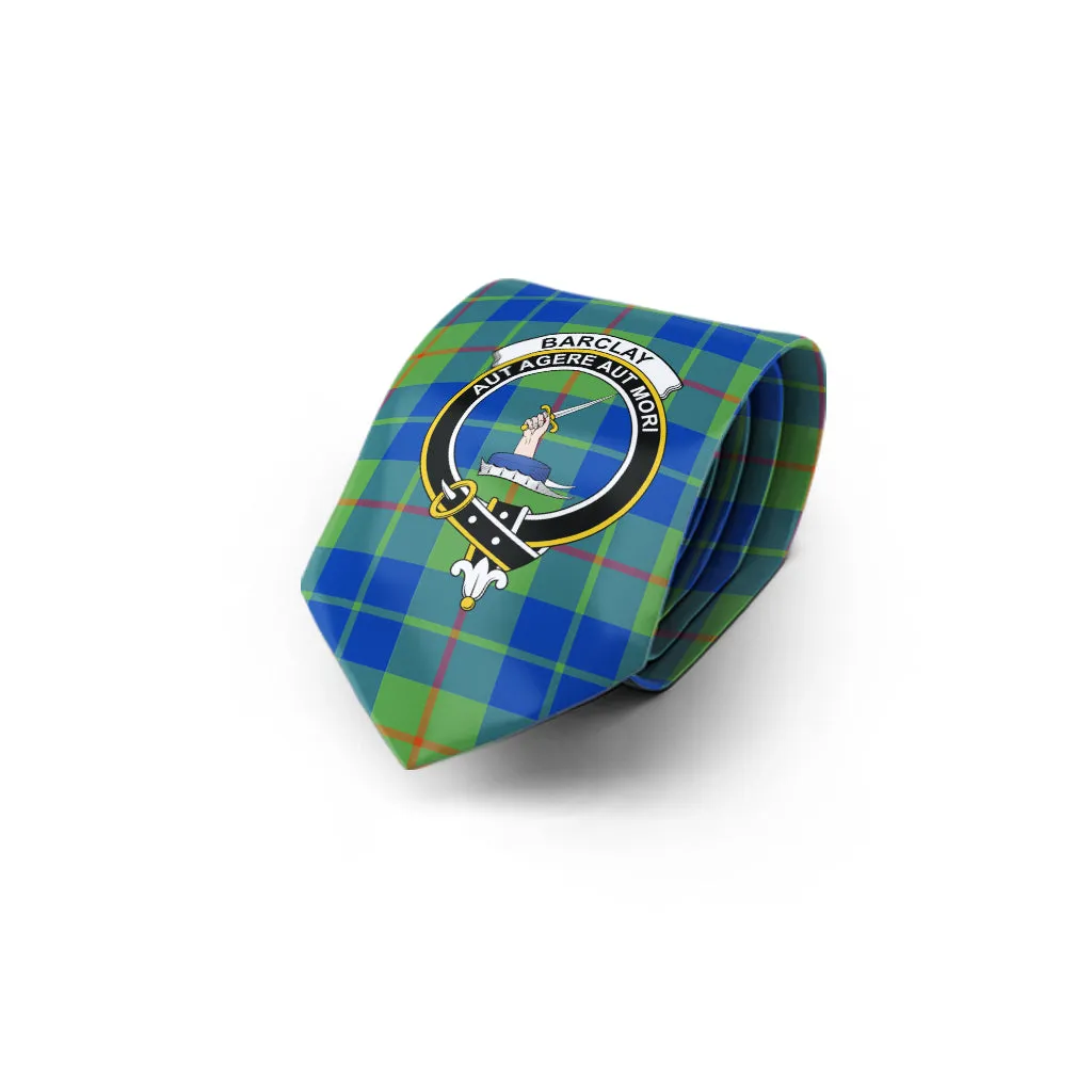 Barclay Hunting Ancient Tartan Classic Necktie with Family Crest