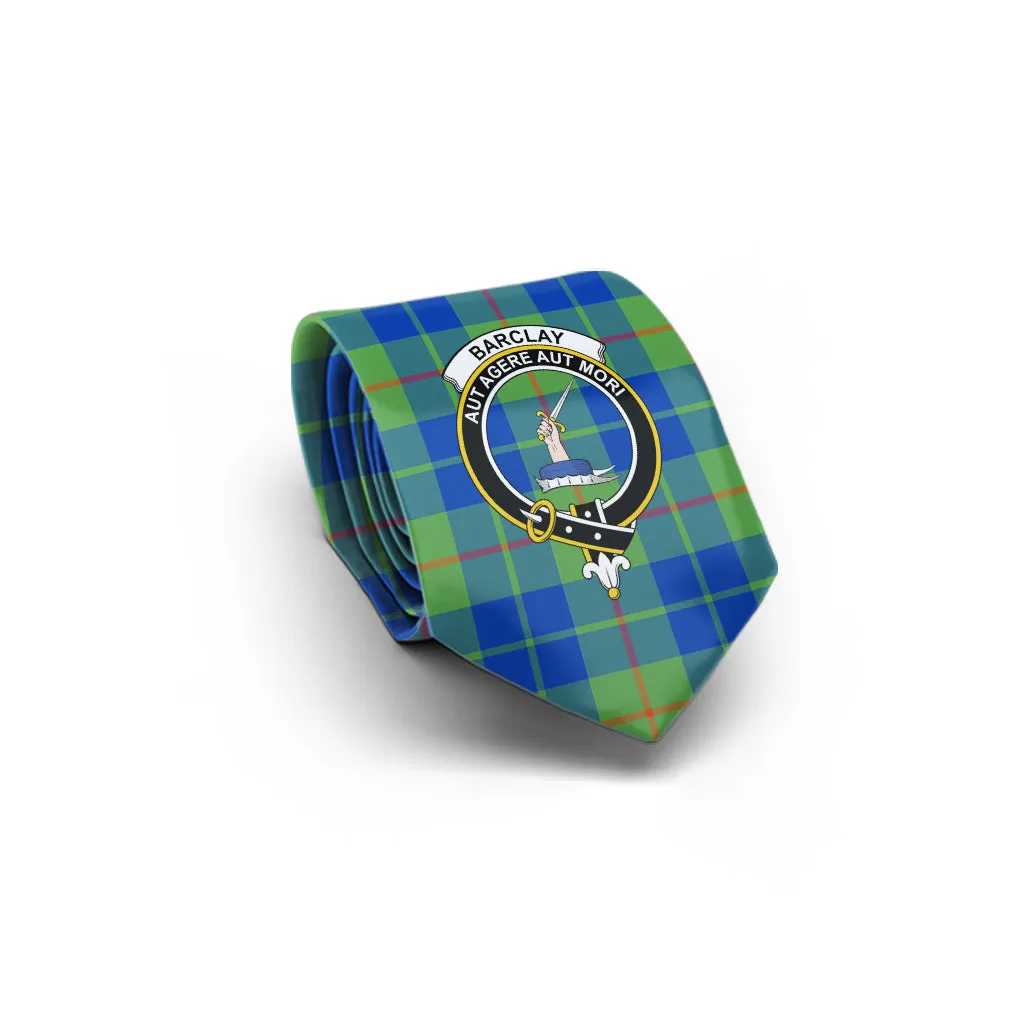 Barclay Hunting Ancient Tartan Classic Necktie with Family Crest