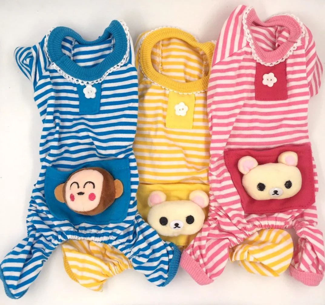 'Bear Bum' Striped Pajama