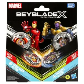 Beyblade X Marvel Collab Iron Man 4-80B vs. Thanos 4-60B