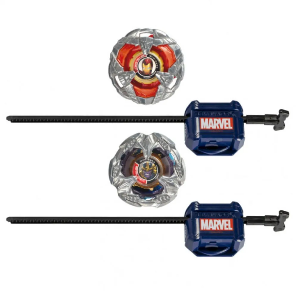 Beyblade X Marvel Collab Iron Man 4-80B vs. Thanos 4-60B