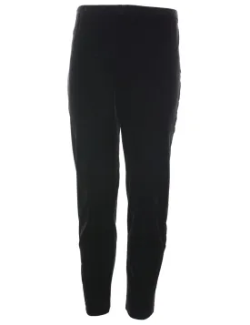 Black Elasticated Waist Velvet Leggings - W26 L29