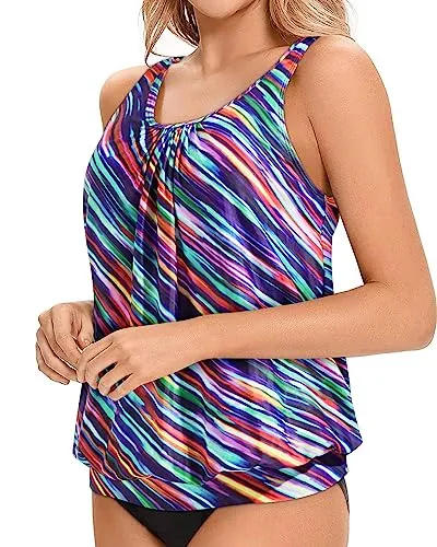 Blouson Tankini Tops Loose Fit Tank Tops