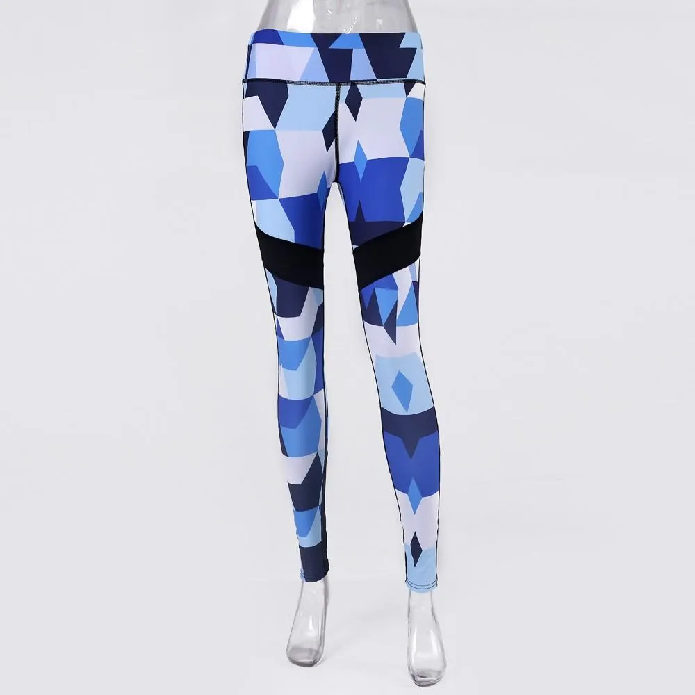 Blue Camouflage Yoga Pants