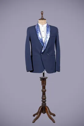 Blue Tuxedo with Dazzling Gota Patti Work