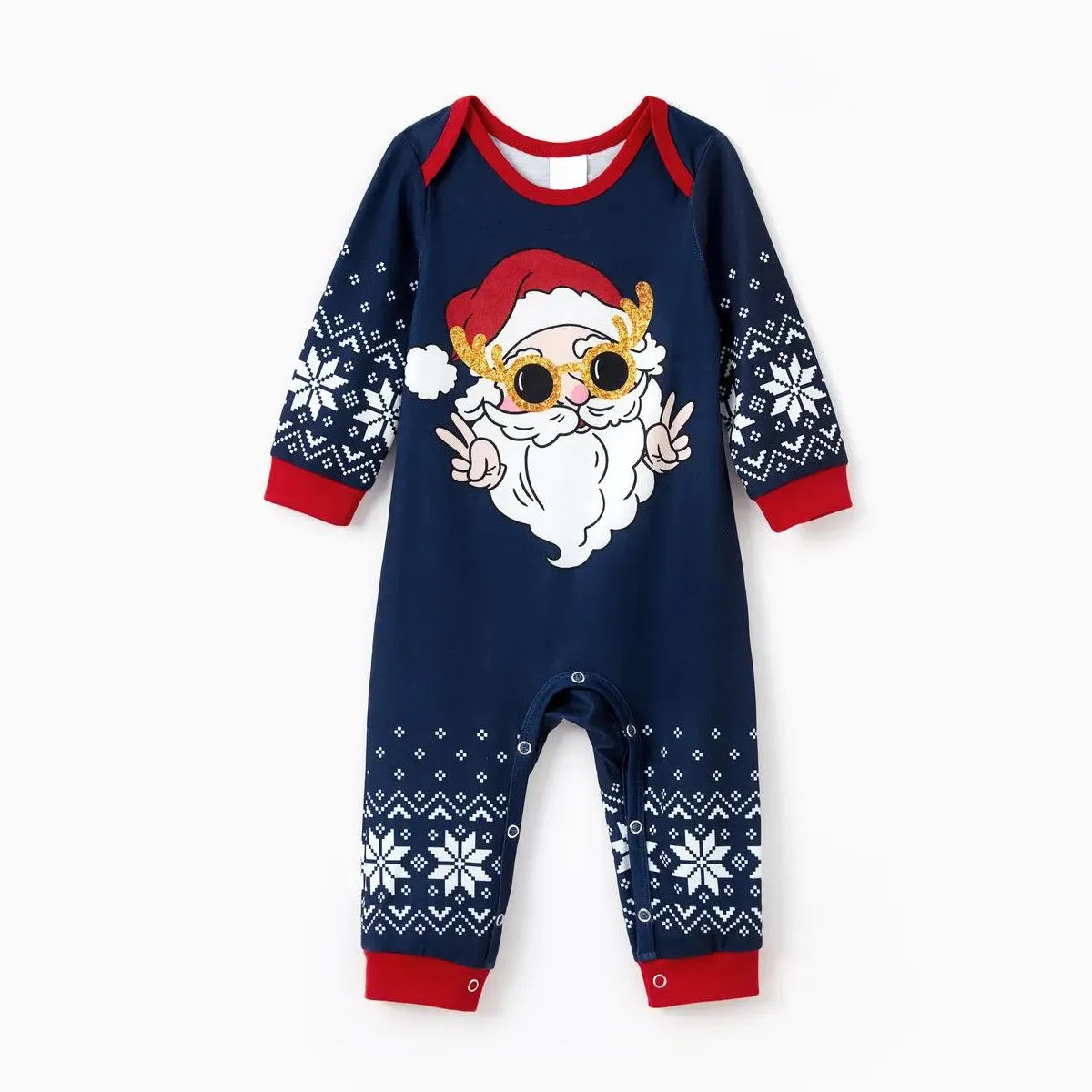 Bluey Santa Claus Pajamas for Family Santa Claus Glasses Hat Snowflake Gifts