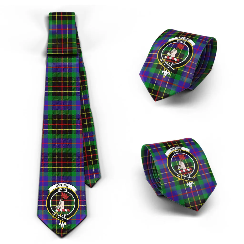 Brodie Hunting Modern Tartan Classic Necktie with Family Crest