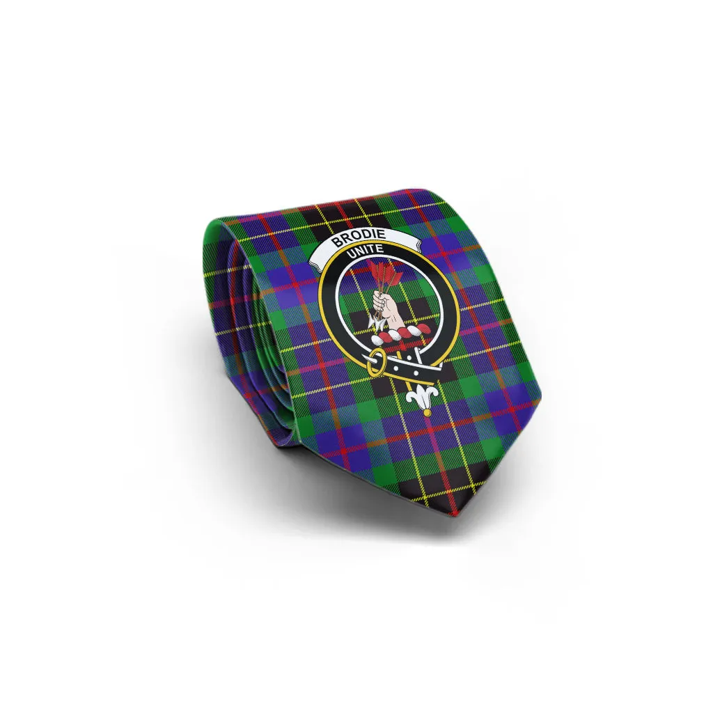 Brodie Hunting Modern Tartan Classic Necktie with Family Crest