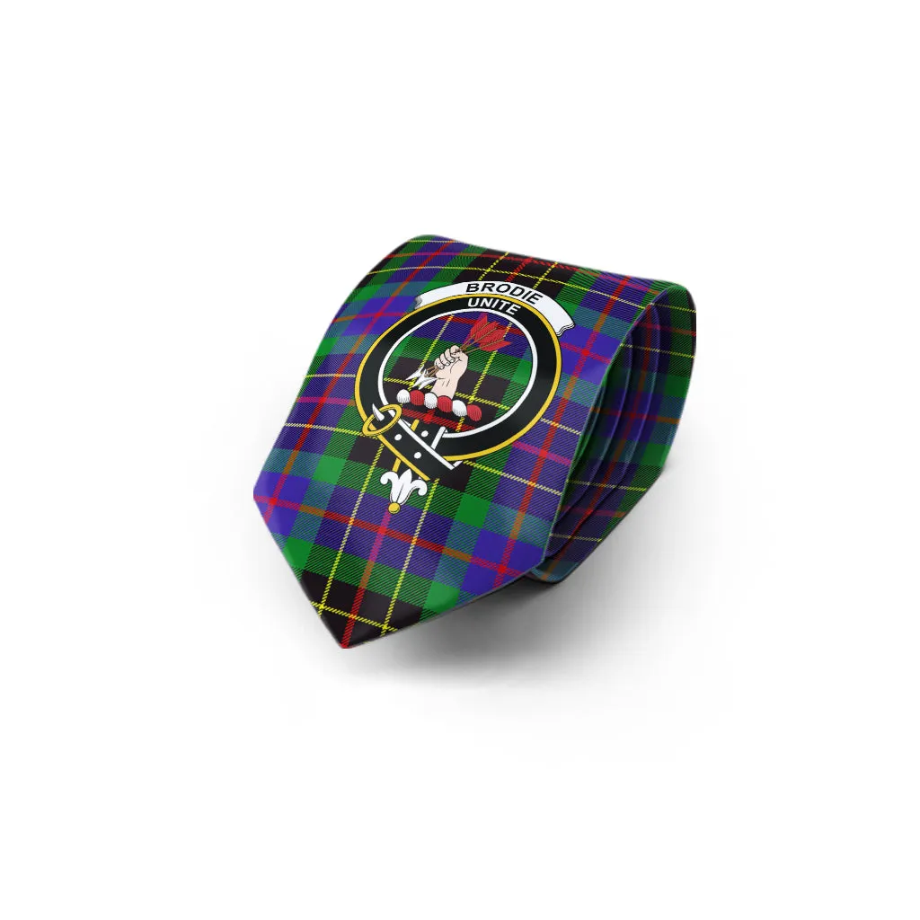 Brodie Hunting Modern Tartan Classic Necktie with Family Crest