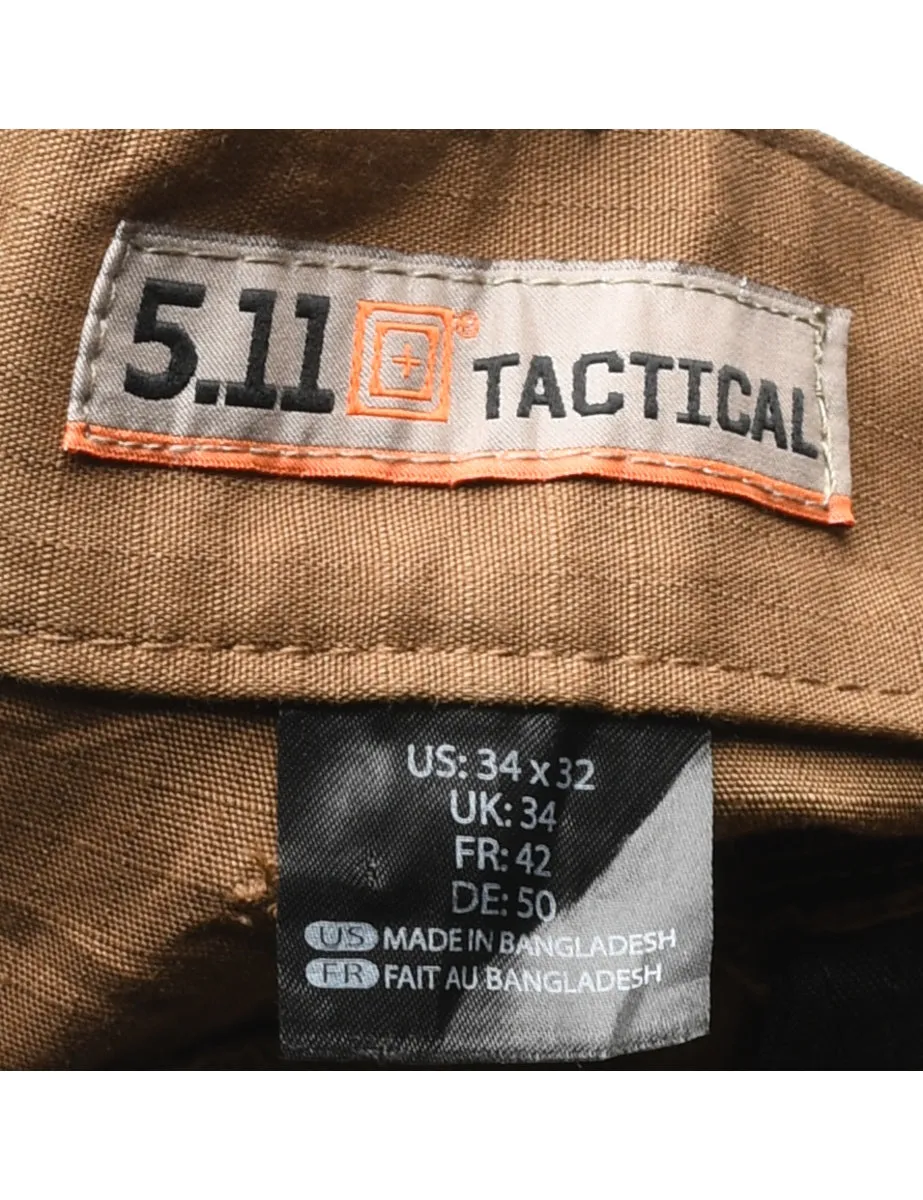 Brown Striped Cargo Trousers - W34 L32