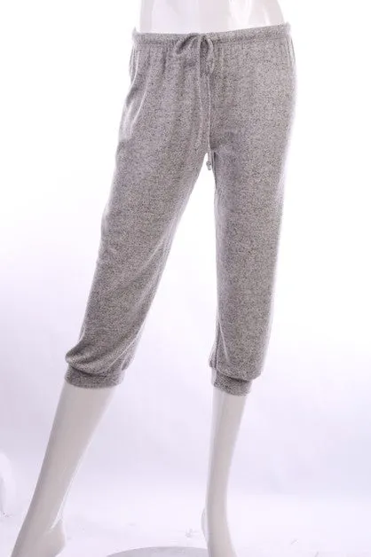 Brushed Capri Sweat Pants - Assorted Colors