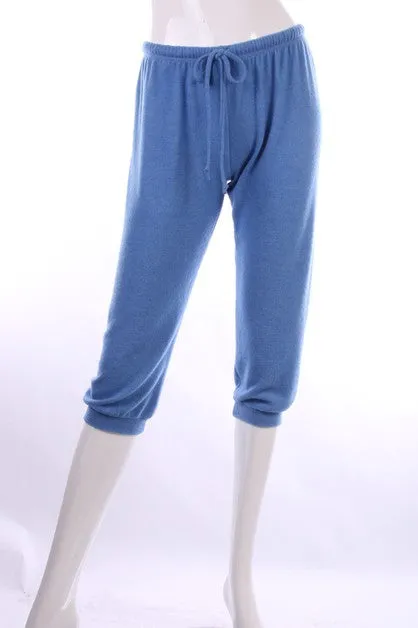 Brushed Capri Sweat Pants - Assorted Colors