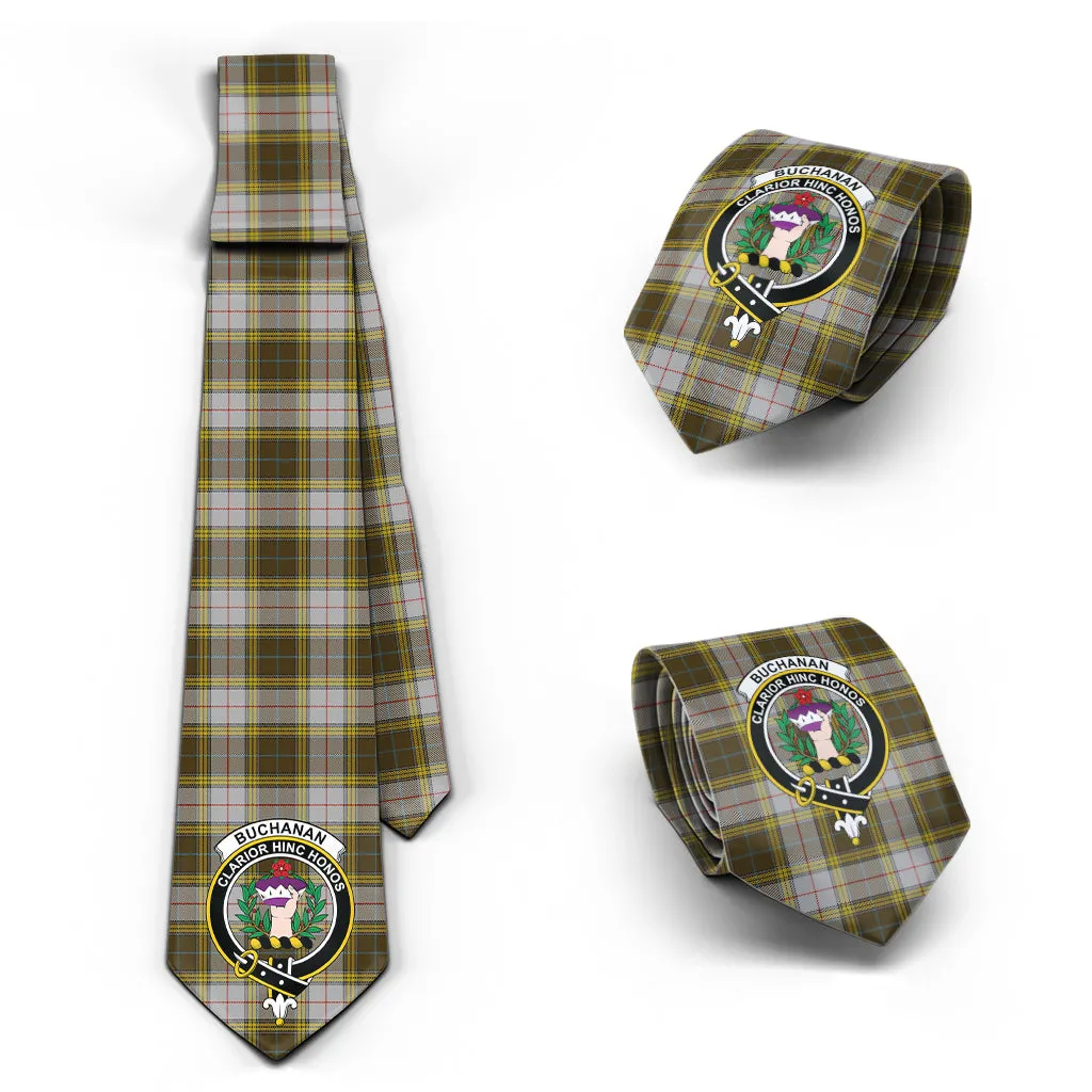 Buchanan Dress Tartan Classic Necktie with Family Crest