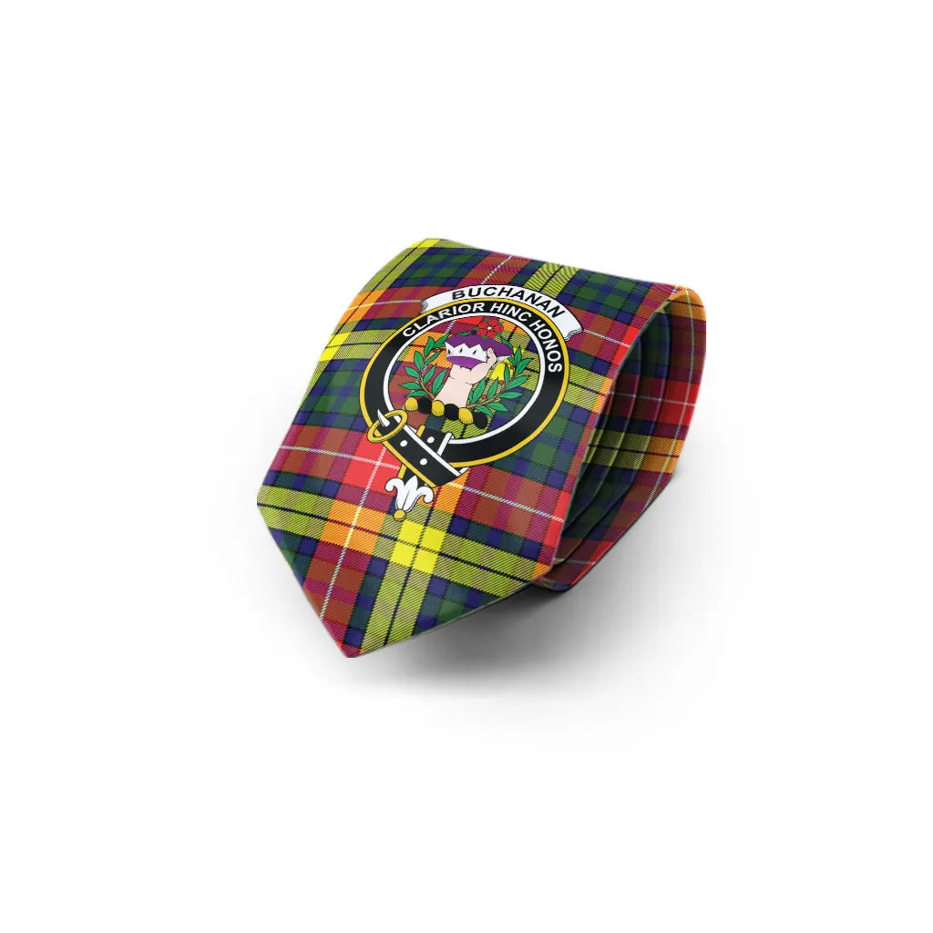 Buchanan Modern Tartan Classic Necktie with Family Crest