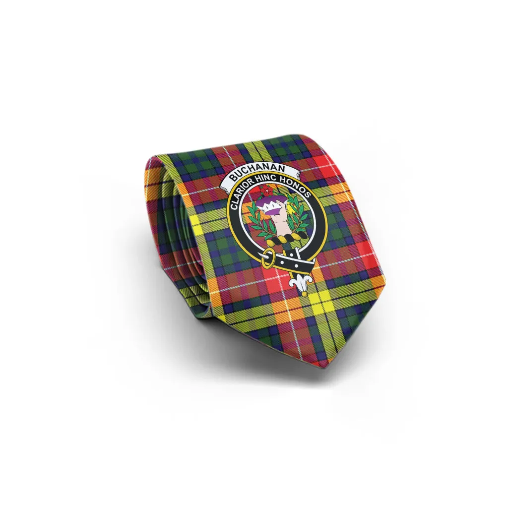 Buchanan Modern Tartan Classic Necktie with Family Crest