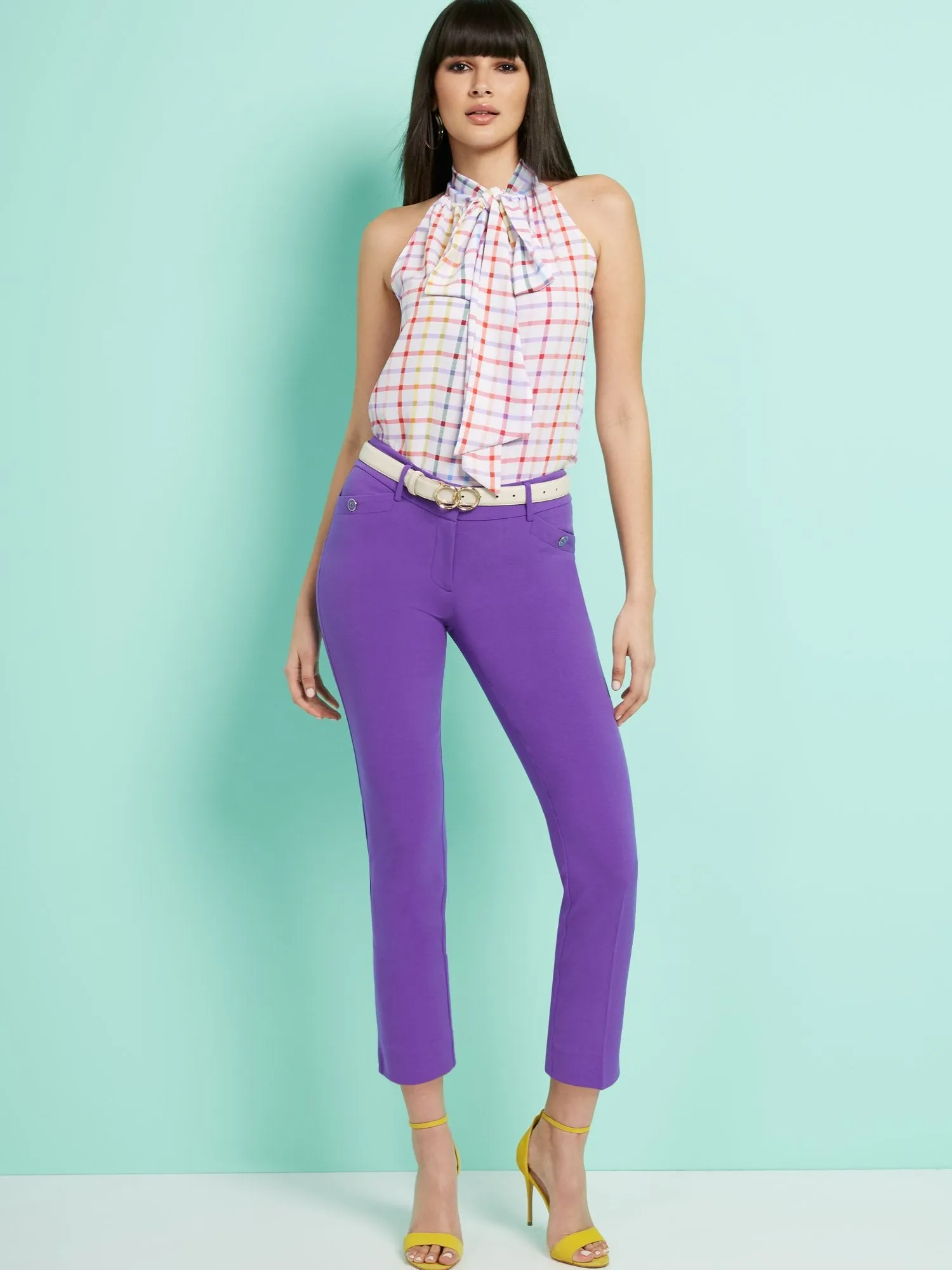 Button-Accent Capri Pant - Modern Fit - Double Stretch