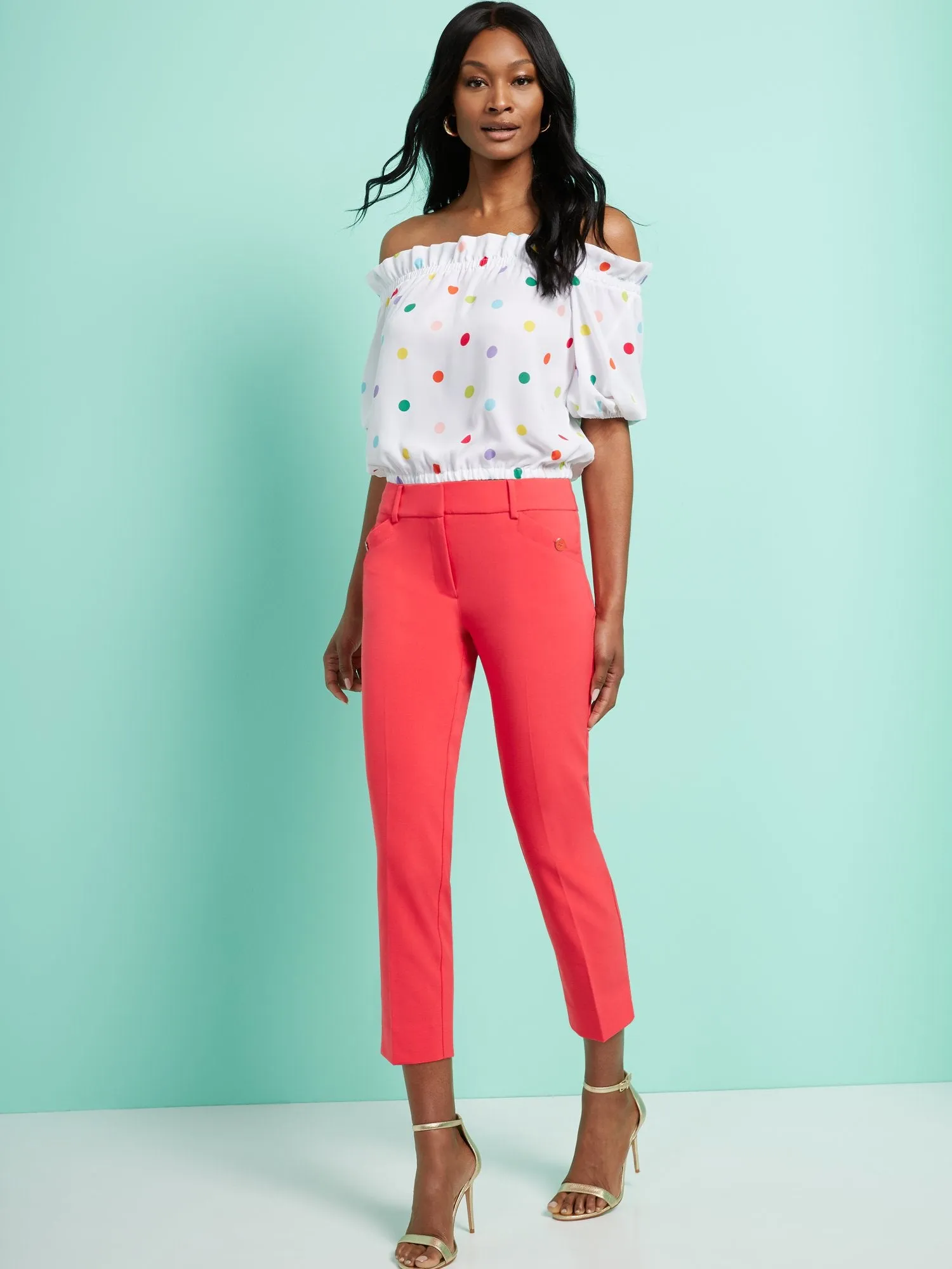 Button-Accent Capri Pant - Modern Fit - Double Stretch