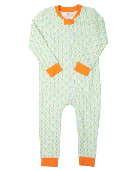 Carrot Crush Knit Zip Up Pajamas