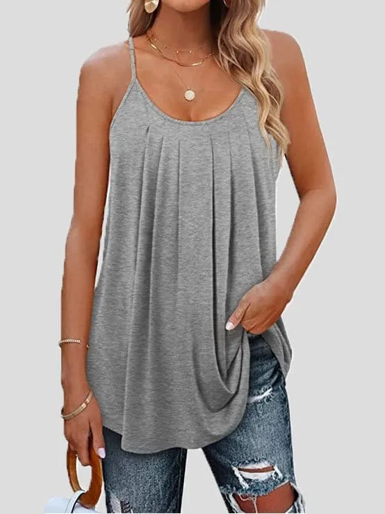 Casual Pleated Cami Top