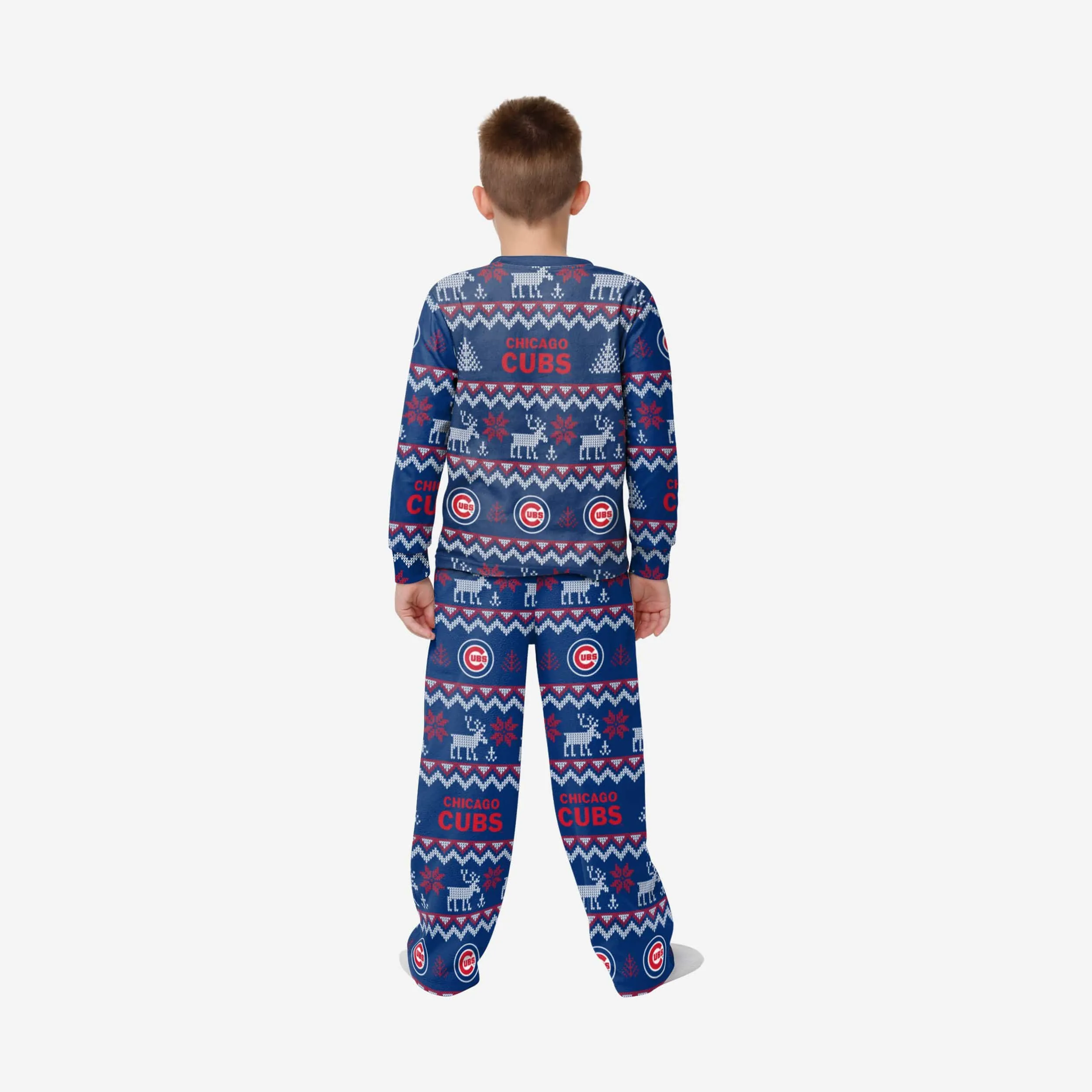 Chicago Cubs Youth Ugly Pattern Family Holiday Pajamas