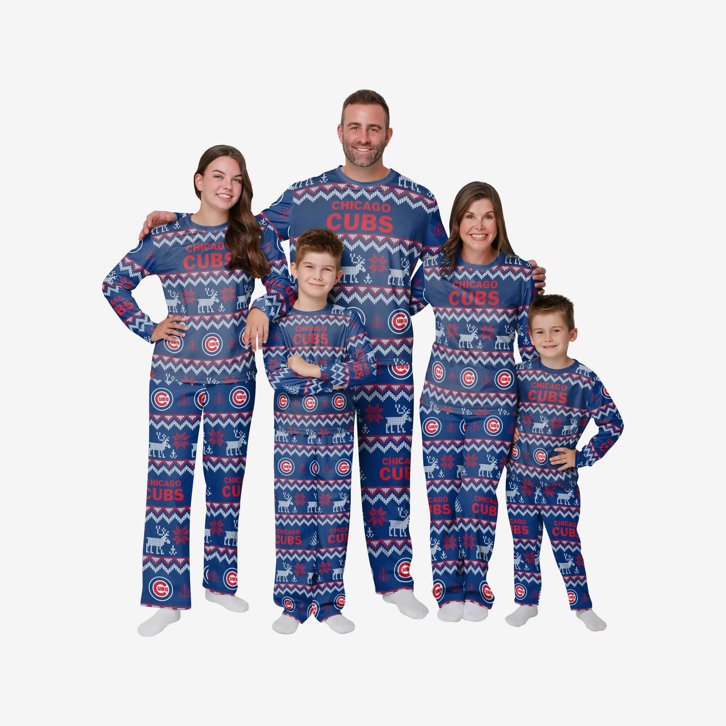 Chicago Cubs Youth Ugly Pattern Family Holiday Pajamas