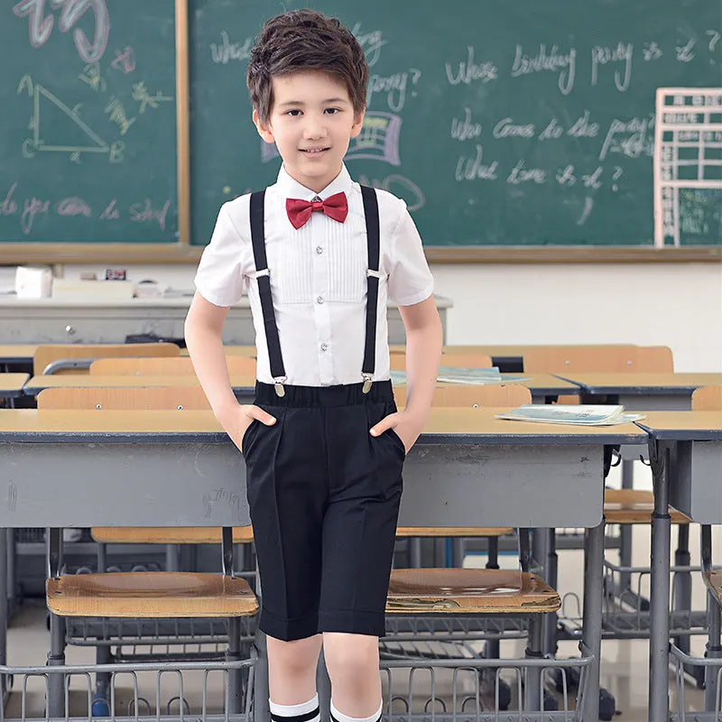 Children's Day Performance Suit Junior Primary School Uniform Girls Boys Suspender Trousers Skirt Set