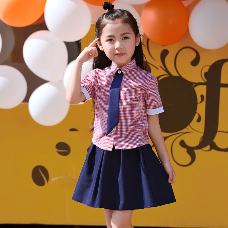 Children's Day Performance Suit Junior Primary School Uniform Girls Boys Suspender Trousers Skirt Set