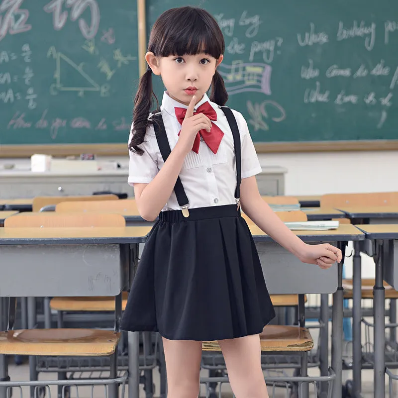 Children's Day Performance Suit Junior Primary School Uniform Girls Boys Suspender Trousers Skirt Set