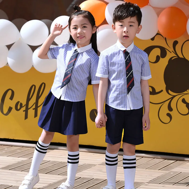 Children's Day Performance Suit Junior Primary School Uniform Girls Boys Suspender Trousers Skirt Set