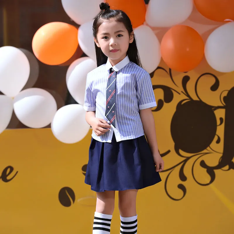 Children's Day Performance Suit Junior Primary School Uniform Girls Boys Suspender Trousers Skirt Set