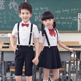 Children's Day Performance Suit Junior Primary School Uniform Girls Boys Suspender Trousers Skirt Set