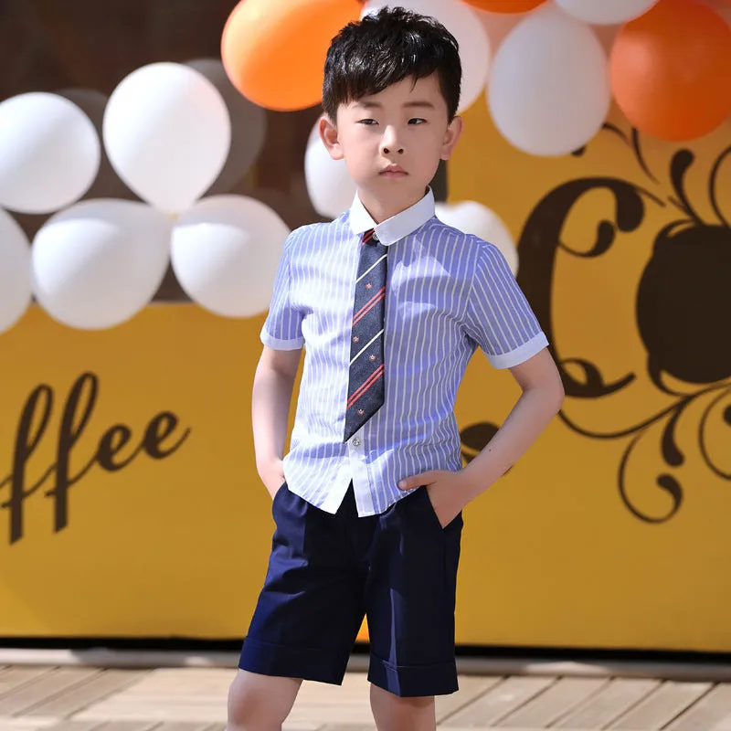 Children's Day Performance Suit Junior Primary School Uniform Girls Boys Suspender Trousers Skirt Set