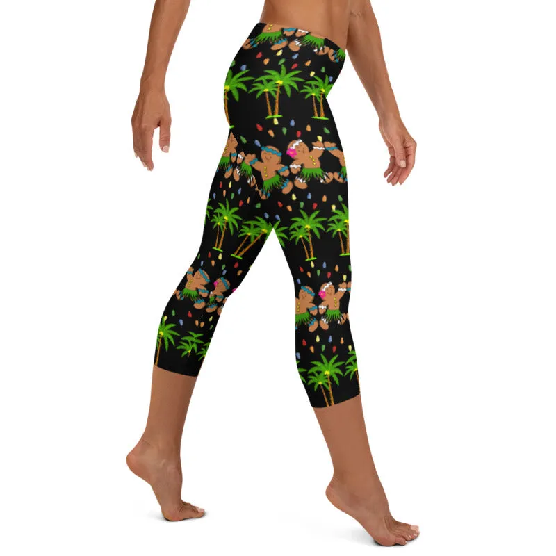 Christmas in Hawaii Capri Leggings - 4 Color Choices & Regular or Wide Waistband