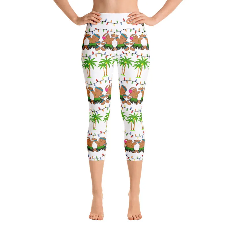 Christmas in Hawaii Capri Leggings - 4 Color Choices & Regular or Wide Waistband