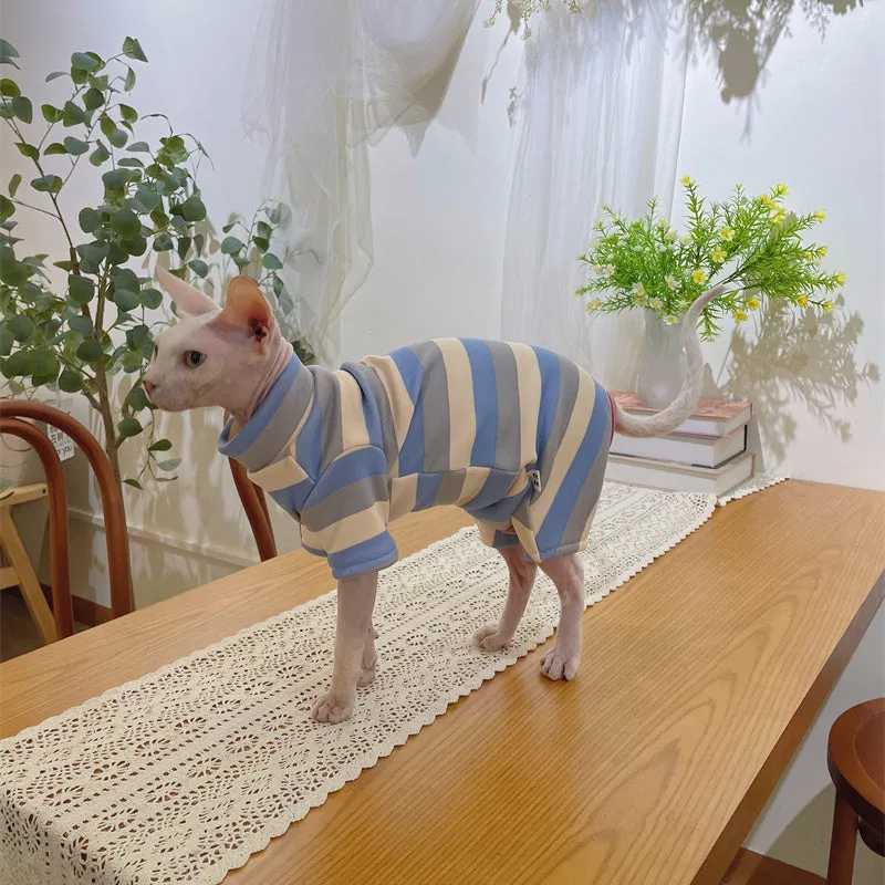 Color Stripes Sphynx Cat Onesies Pajamas